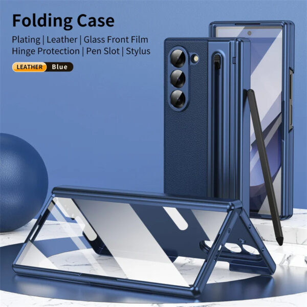 Luxury Premium Electroplated PC+PU Leather Folding Phone case Cover for Samsung Galaxy Z FOLD 5/Z FOLD 6 - Image 38