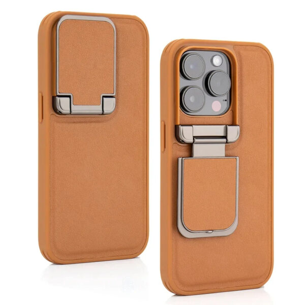 Luxury Premium Nilkin Flip Kickstand Camera Lens Fold  Holder Protector Case Cover For iPhone Series - Image 3