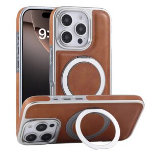 Luxury Premium 360° Rotating Ring Kickstand Leather Case For iPhone 14 Pro Max/15 Pro Max/16 Pro Max