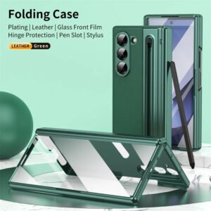 Luxury Premium Electroplated PC+PU Leather Folding Phone case Cover for Samsung Galaxy Z FOLD 5/Z FOLD 6