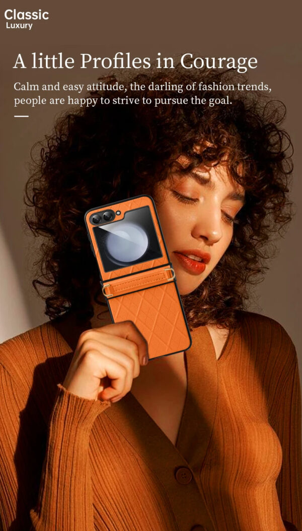 Luxury Premium SULADA Litchi Texture Leather + TPU Phone Case with Strap Case Cover For Z Flip 5/Z Flip 6 - Image 17