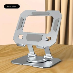 360° Rotatable Laptop/ and Tablet Adjustable Foldable Compatible Stand - Silver