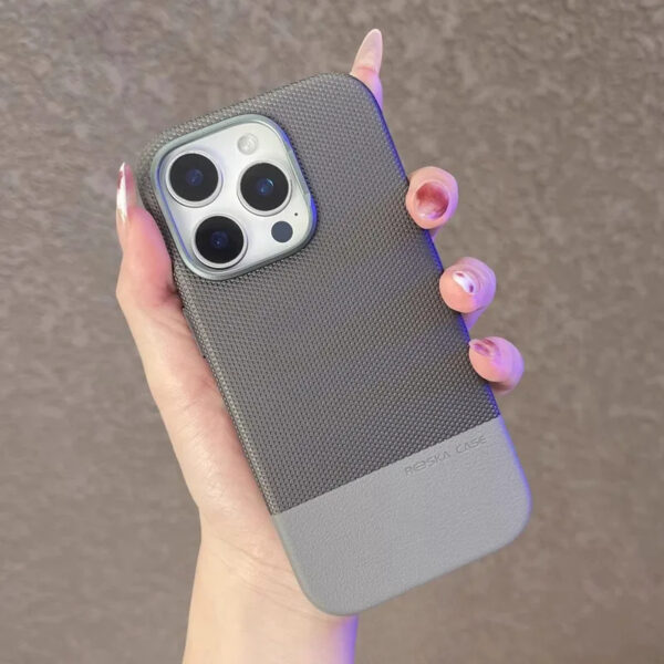 Luxury Premium Business Hit Color Relief Leather Wireless Charging Case Cover For iPhone Series - Image 27