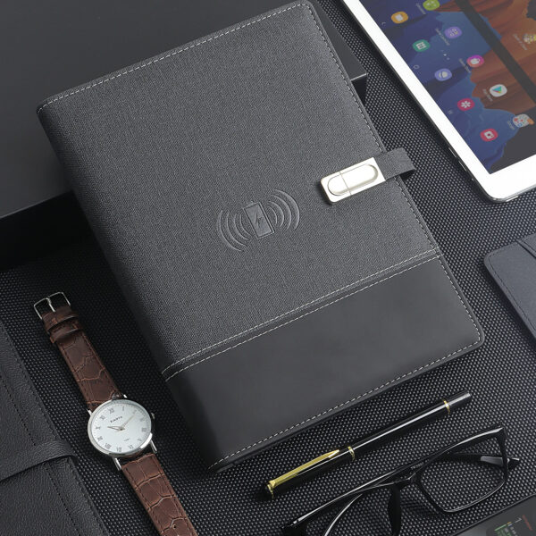 Luxury Premium Business 100 Sheets Notebook With USB Multifunctional 8000mA Wireless Charger - Image 19