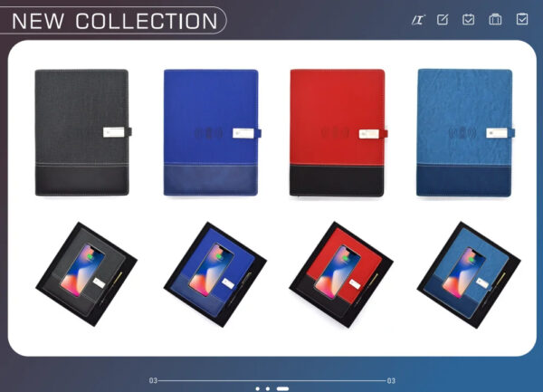 Luxury Premium Business 100 Sheets Notebook With USB Multifunctional 8000mA Wireless Charger - Image 25