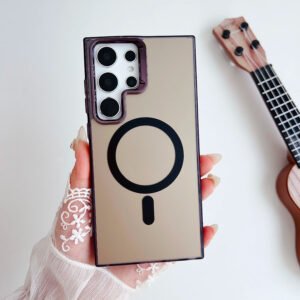 Luxury Premium Classic Electroplated IMD Magnetic Phone case Cover For Samsung S Series