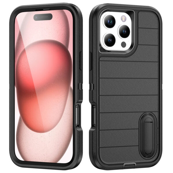 Luxury Premium Heavy Duty Shockproof 3-in-1 PC+TPU Bumper Phone Case For iPhone Series - Image 2