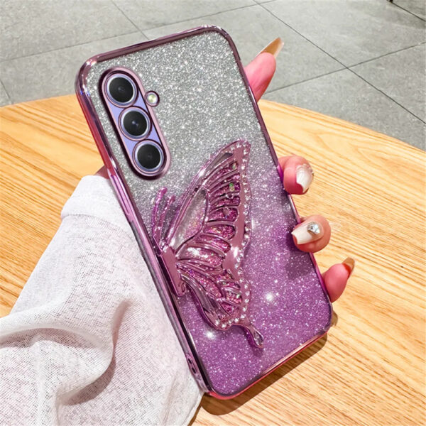 Luxury Premium Gradient Glitter Butterfly Quicksand and 3D Glass Protector for Samsung Galaxy A Series - Image 13