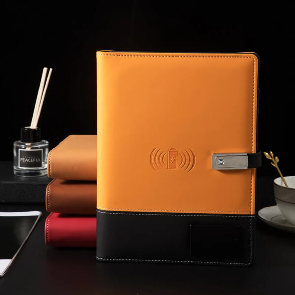 Luxury Premium Business 100 Sheets Notebook With USB Multifunctional 8000mA Wireless Charger - Image 2