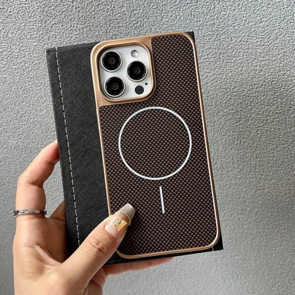 Luxury Premium Magnetic Carbon Fiber Texture MagSafe Phone Case Cover for iPhone 15 Pro Max/16 Pro Max - Image 8
