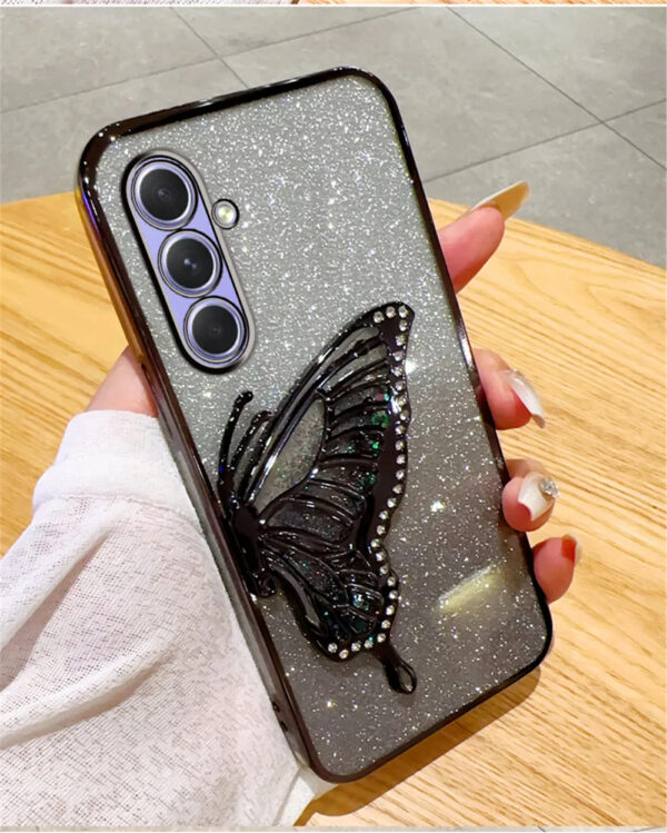 Luxury Premium Gradient Glitter Butterfly Quicksand and 3D Glass Protector for Samsung Galaxy A Series - Image 11
