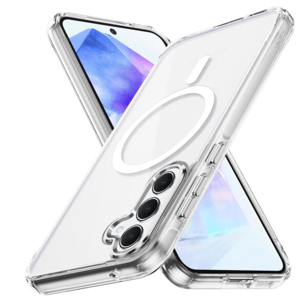 Luxury Premium Magnetic Suction Acrylic Clear Phone Case For Samsung Galaxy A Series - Image 3