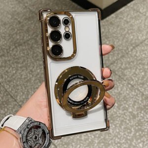 Luxury Premium Magnetic Plating Stand Shockproof Case For Samsung Galaxy S Series