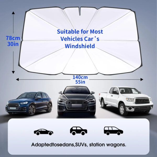 Luxury Premium Uv Protection Folding High Shading Windshield High Shading Silver Sunshade - Image 27