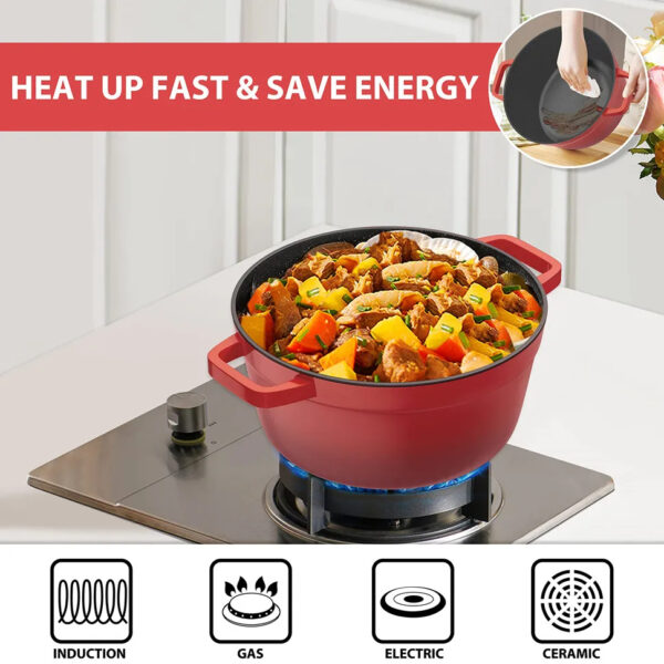 Luxury Premium Modern Design Enamel Cast Iron Cookware High Quality Metal Pans Casserole Set - Image 11