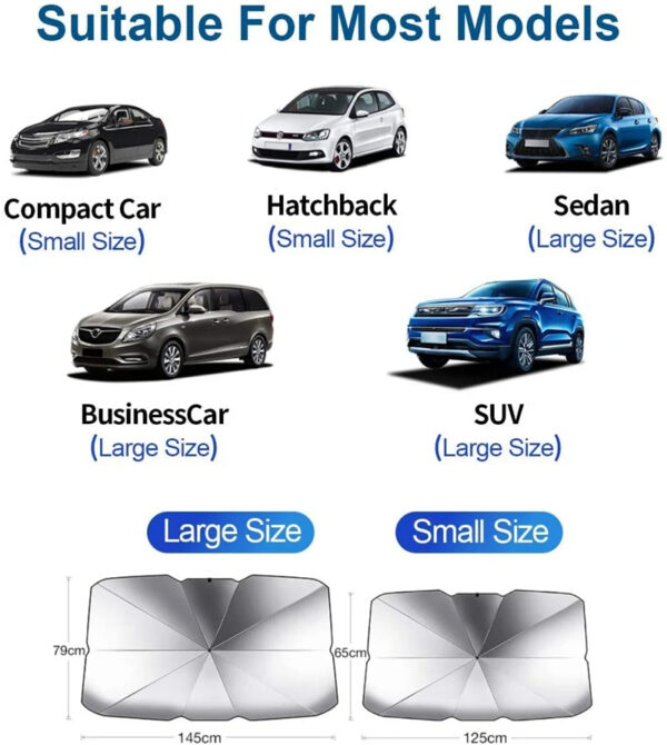 Luxury Premium Uv Protection Folding High Shading Windshield High Shading Silver Sunshade - Image 28