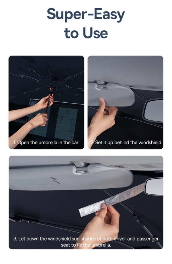 Luxury Premium Uv Protection Folding High Shading Windshield High Shading Silver Sunshade - Image 15