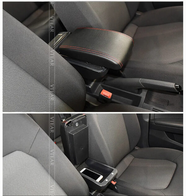 Luxury Premium Microfibre Leather Universal Armrest Centre Console Storage Box - Image 3