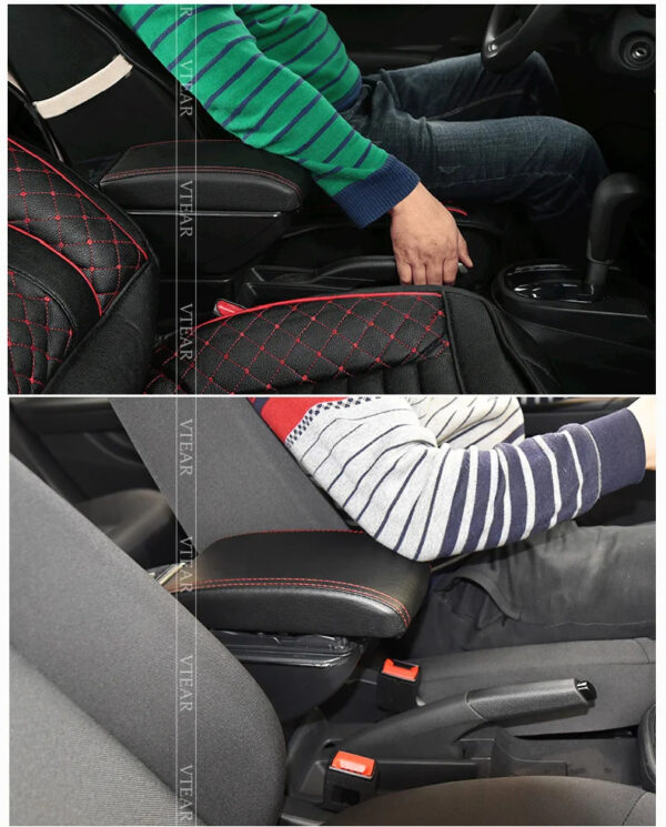 Luxury Premium Microfibre Leather Universal Armrest Centre Console Storage Box - Image 4