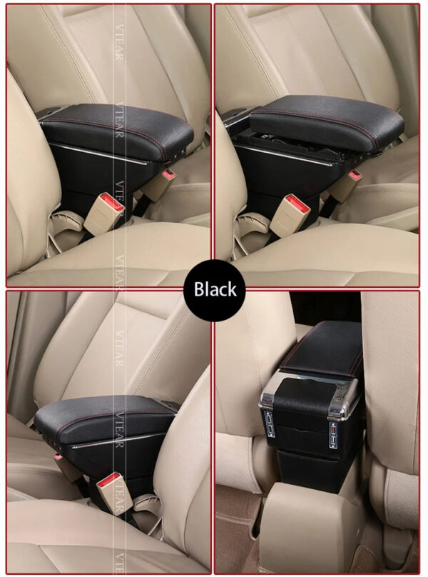 Luxury Premium Microfibre Leather Universal Armrest Centre Console Storage Box - Image 5