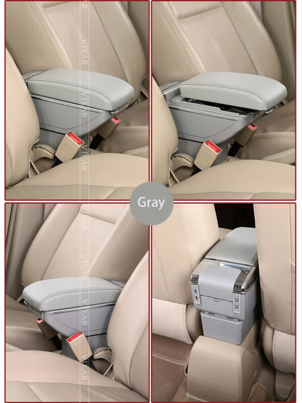 Luxury Premium Microfibre Leather Universal Armrest Centre Console Storage Box - Image 6