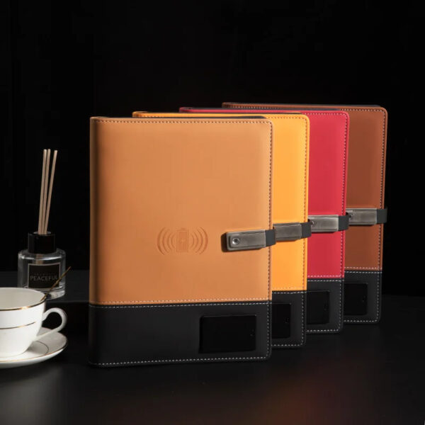 Luxury Premium Business 100 Sheets Notebook With USB Multifunctional 8000mA Wireless Charger - Image 3