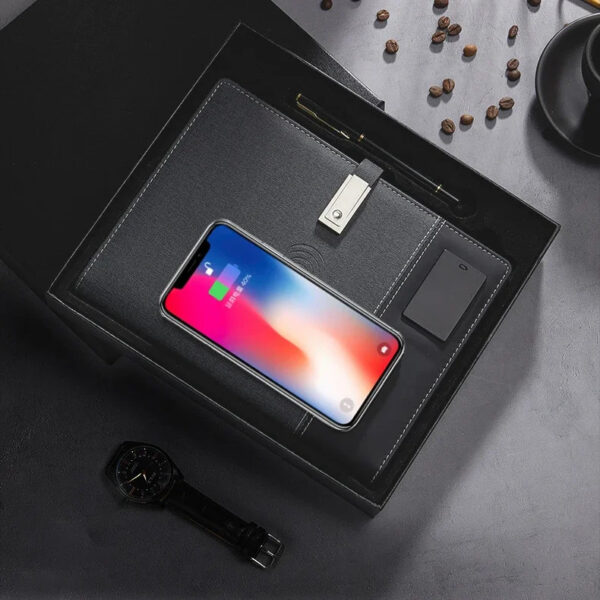 Luxury Premium Business 100 Sheets Notebook With USB Multifunctional 8000mA Wireless Charger - Image 14