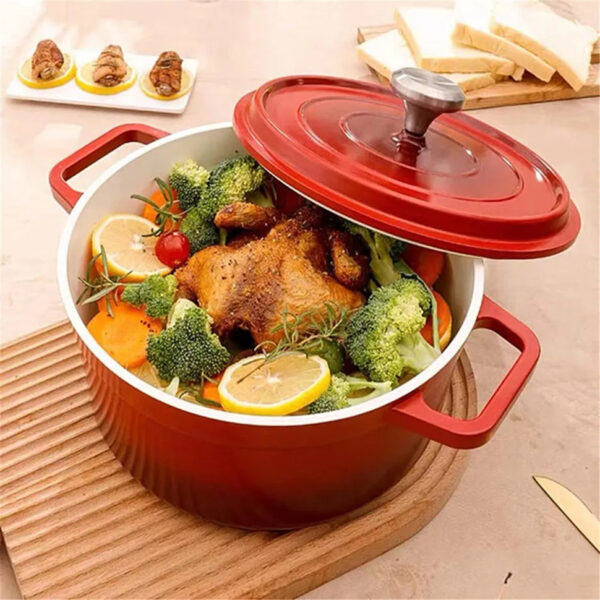 Luxury Premium Modern Design Enamel Cast Iron Cookware High Quality Metal Pans Casserole Set - Image 2