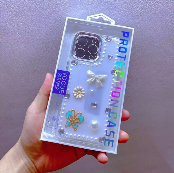 Luxury Premium Rhinestone Cream Glitter Silicone Phone Case for Case Cover For iPhone Series - Image 4