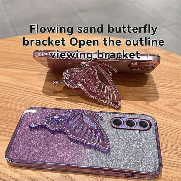 Luxury Premium Gradient Glitter Butterfly Quicksand and 3D Glass Protector for Samsung Galaxy A Series - Image 21