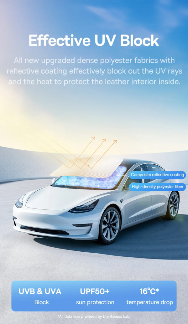 Luxury Premium Uv Protection Folding High Shading Windshield High Shading Silver Sunshade - Image 4