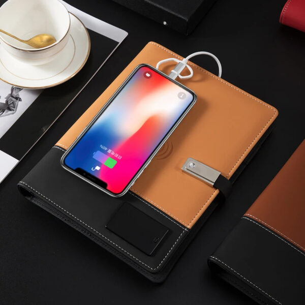 Luxury Premium Business 100 Sheets Notebook With USB Multifunctional 8000mA Wireless Charger - Image 5