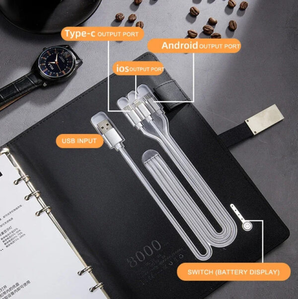 Luxury Premium Business 100 Sheets Notebook With USB Multifunctional 8000mA Wireless Charger - Image 16