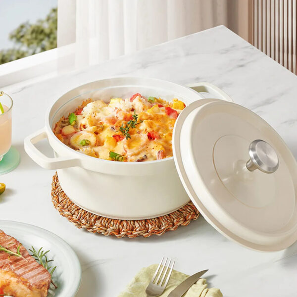 Luxury Premium Modern Design Enamel Cast Iron Cookware High Quality Metal Pans Casserole Set - Image 3