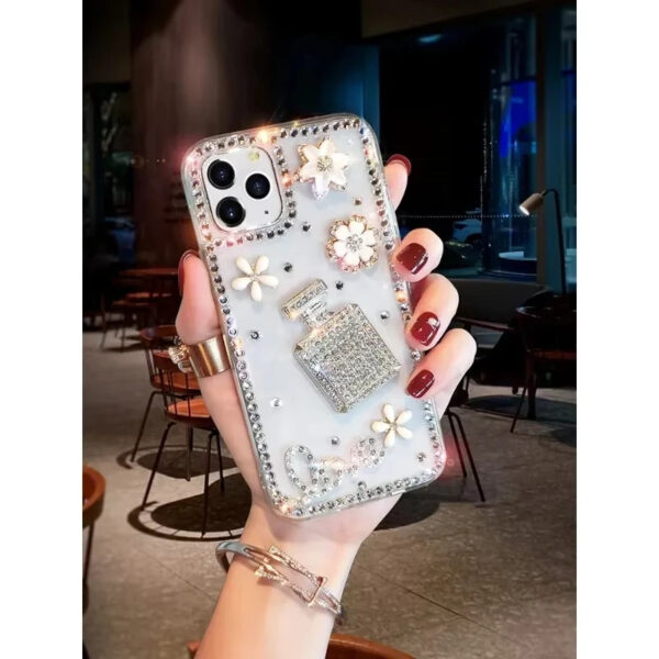 Luxury Premium Rhinestone Cream Glitter Silicone Phone Case for Case Cover For iPhone Series - Image 15