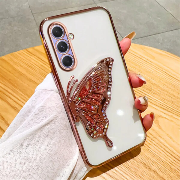 Luxury Premium Gradient Glitter Butterfly Quicksand and 3D Glass Protector for Samsung Galaxy A Series - Image 16