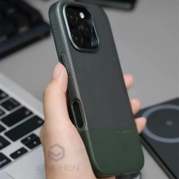 Luxury Premium Business Hit Color Relief Leather Wireless Charging Case Cover For iPhone Series - Image 9