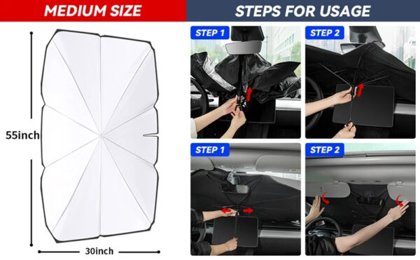 Luxury Premium Uv Protection Folding High Shading Windshield High Shading Silver Sunshade - Image 19