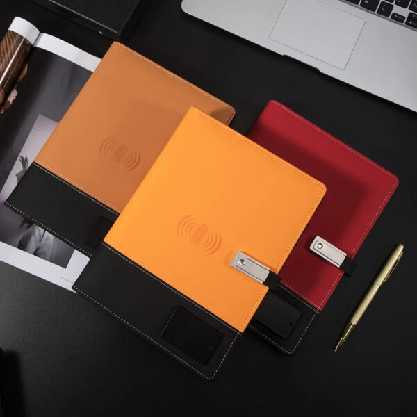 Luxury Premium Business 100 Sheets Notebook With USB Multifunctional 8000mA Wireless Charger - Image 6