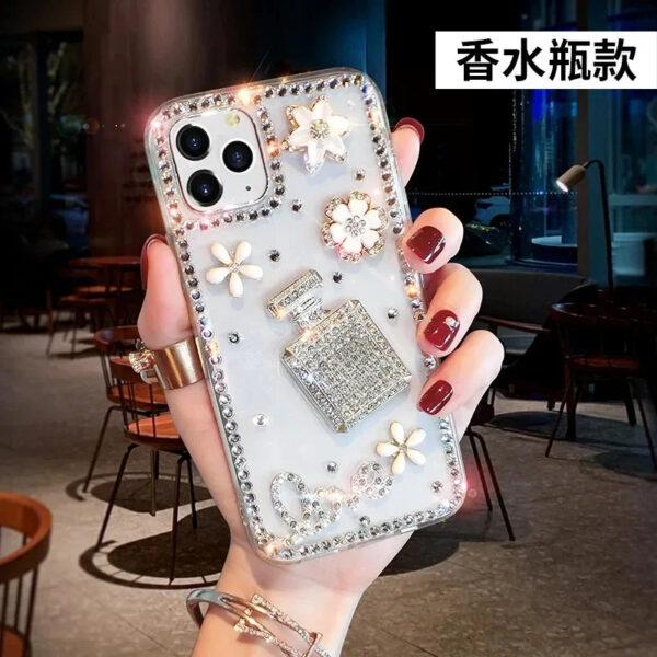 Luxury Premium Rhinestone Cream Glitter Silicone Phone Case for Case Cover For iPhone Series - Image 16