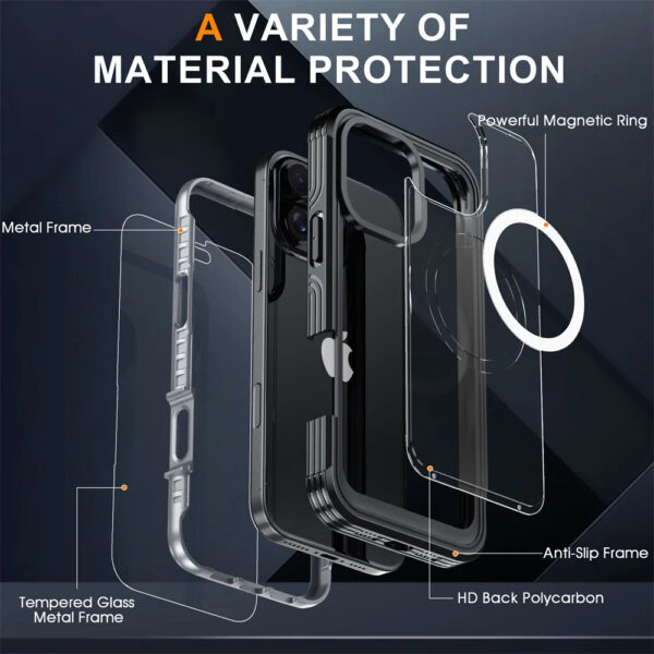 Luxury Premium Full Body Protection 360 Degrees Double Sided Magsafe Shockproof Case Cover For iPhone Series - Image 2