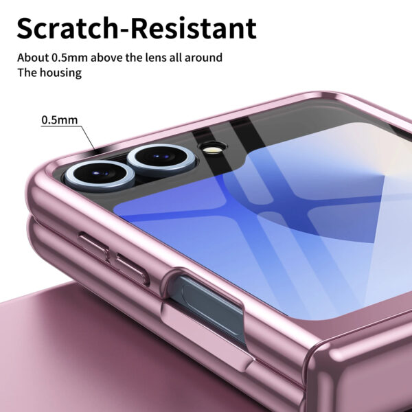 Luxury Premium Transparent With Tempered Glass Protective Film Case For Samsung Z Flip 5/Z Flip 6 - Image 18