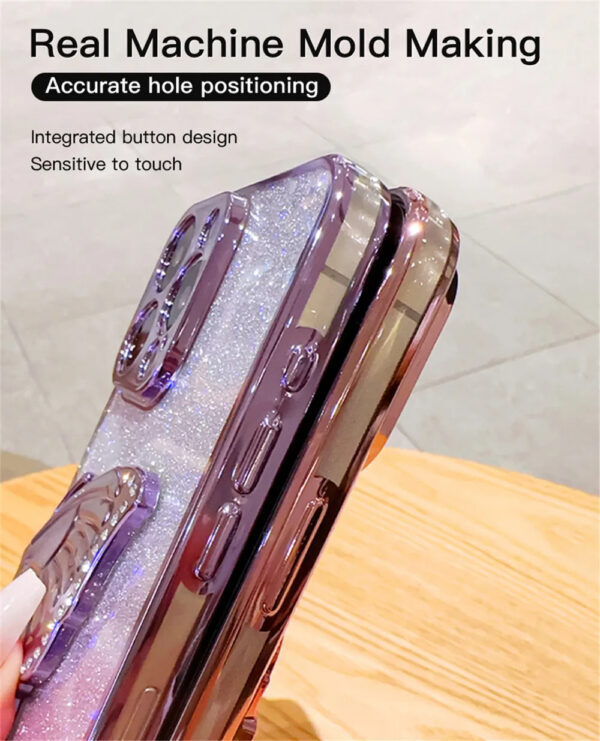 Luxury Premium Gradient Glitter Butterfly Quicksand and 3D Glass Protector for Samsung Galaxy A Series - Image 6