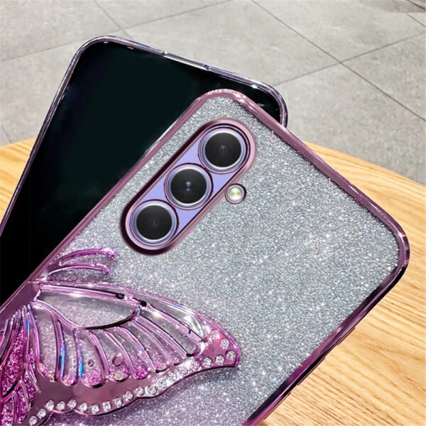 Luxury Premium Gradient Glitter Butterfly Quicksand and 3D Glass Protector for Samsung Galaxy A Series - Image 17
