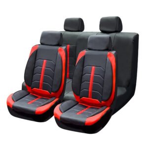 Luxury Premium Custom Sport Universal Interior Cushion Full Set 5 Seater Covers - Red