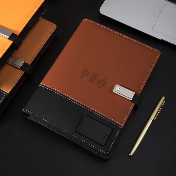 Luxury Premium Business 100 Sheets Notebook With USB Multifunctional 8000mA Wireless Charger - Image 7
