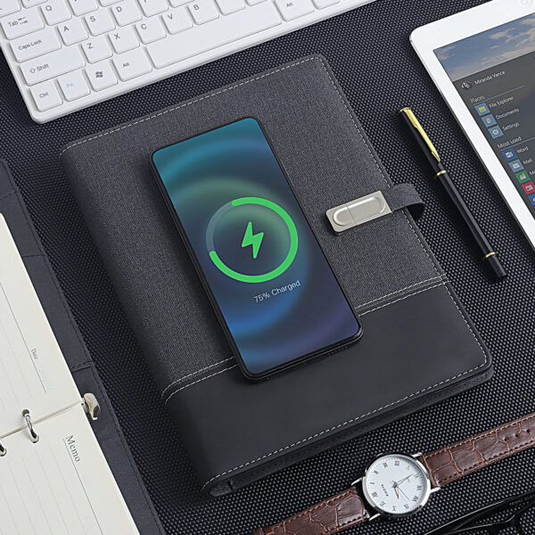 Luxury Premium Business 100 Sheets Notebook With USB Multifunctional 8000mA Wireless Charger - Image 24