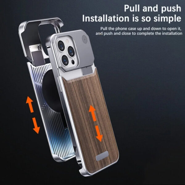 Luxury Premium Metal Frameless Magnetic Aluminum Alloy Wooden Magsafe Wiresss Shockproof Case  Cover For iPhone Series - Image 12