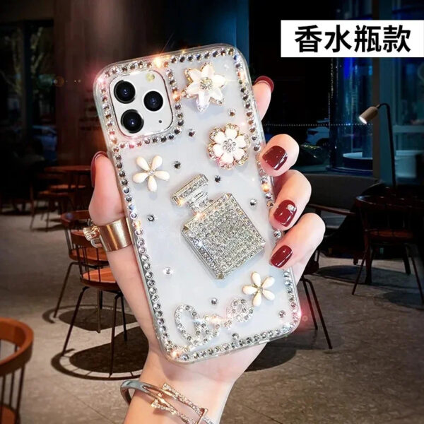 Luxury Premium Rhinestone Cream Glitter Silicone Phone Case for Case Cover For iPhone Series - Image 17
