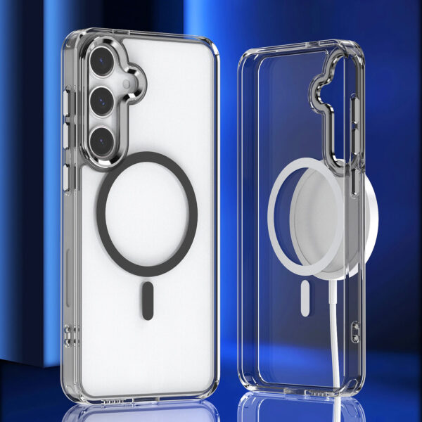 Luxury Premium Magnetic Suction Acrylic Clear Phone Case For Samsung Galaxy A Series - Image 2
